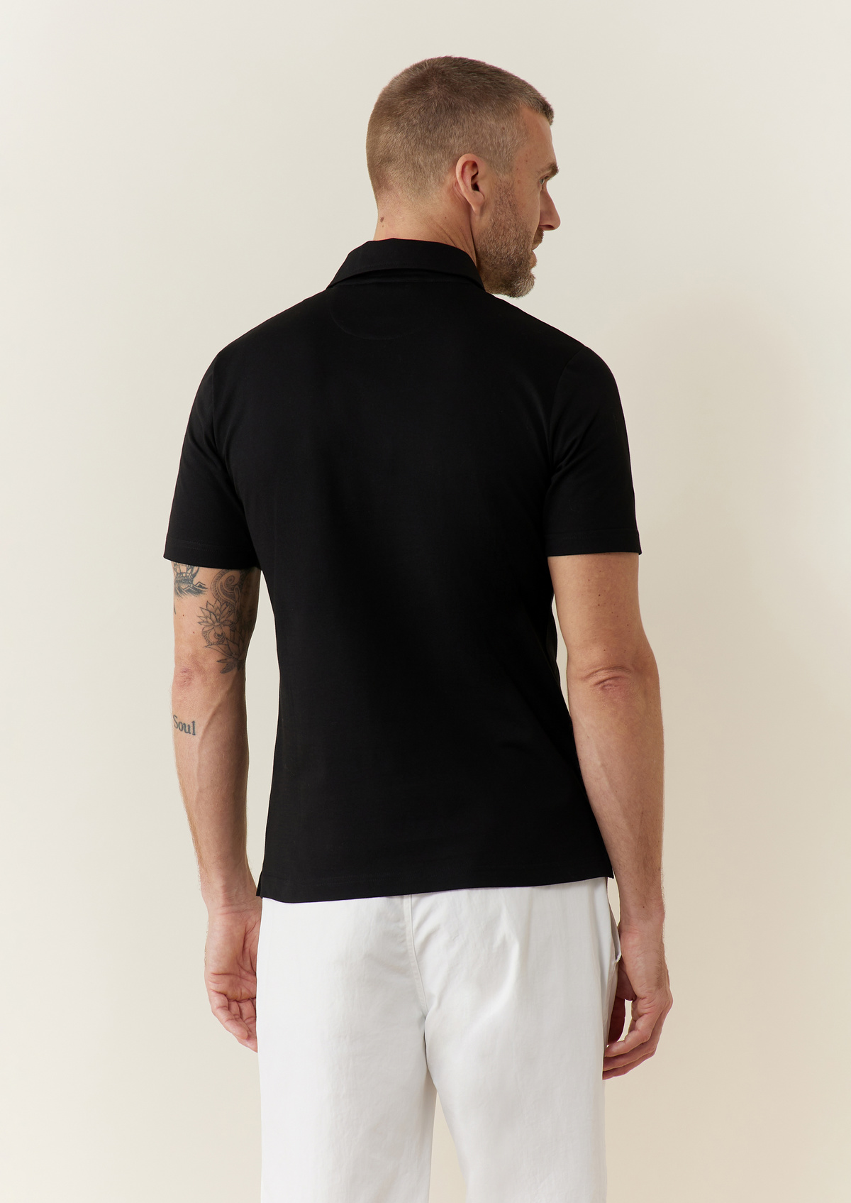 Polo Prodigieux en coton mélangé uni noir