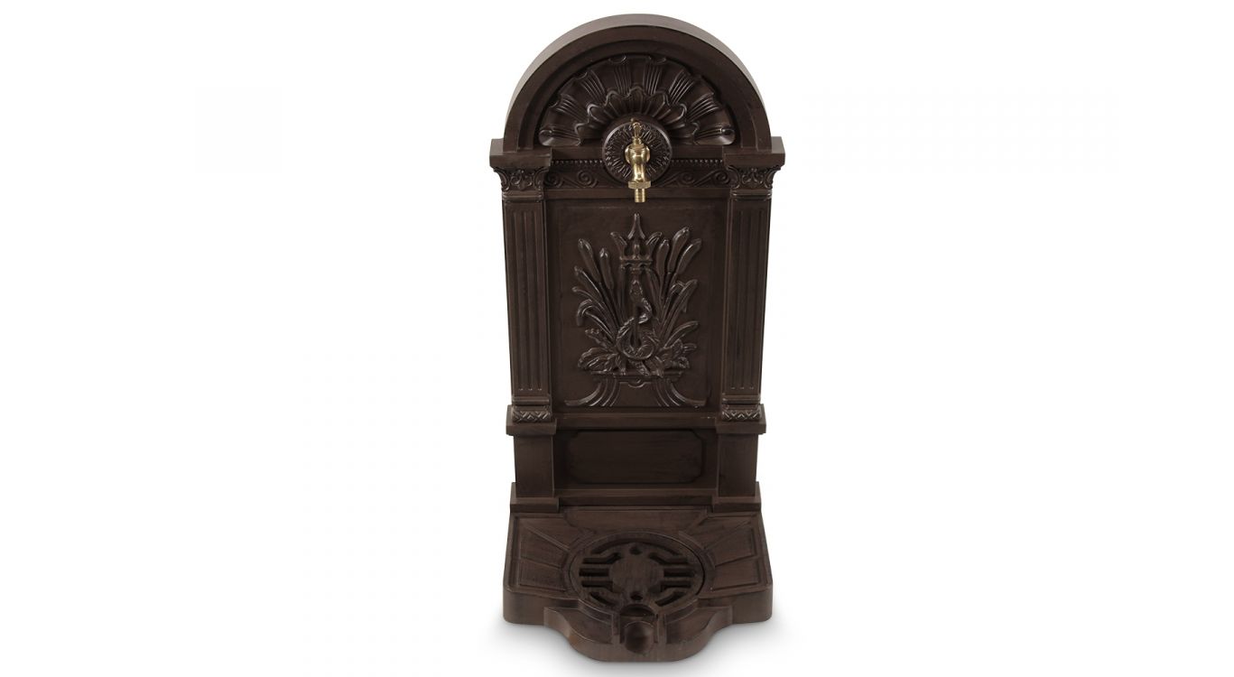 Fontaine de jardin aluminium marron 39x33x73cm