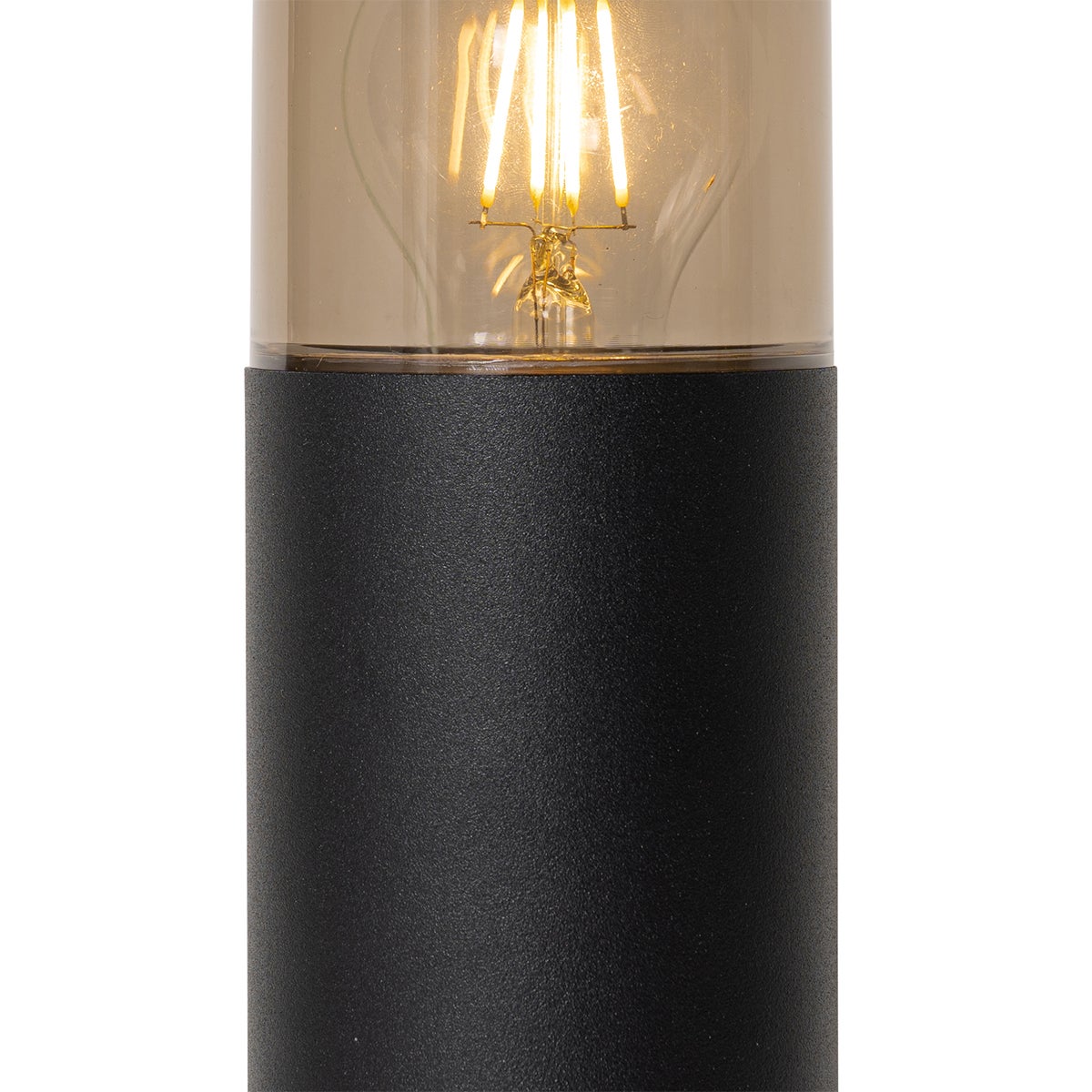 Staande buitenlamp, zwart met rookkap, 30 cm, IP44 - Odense