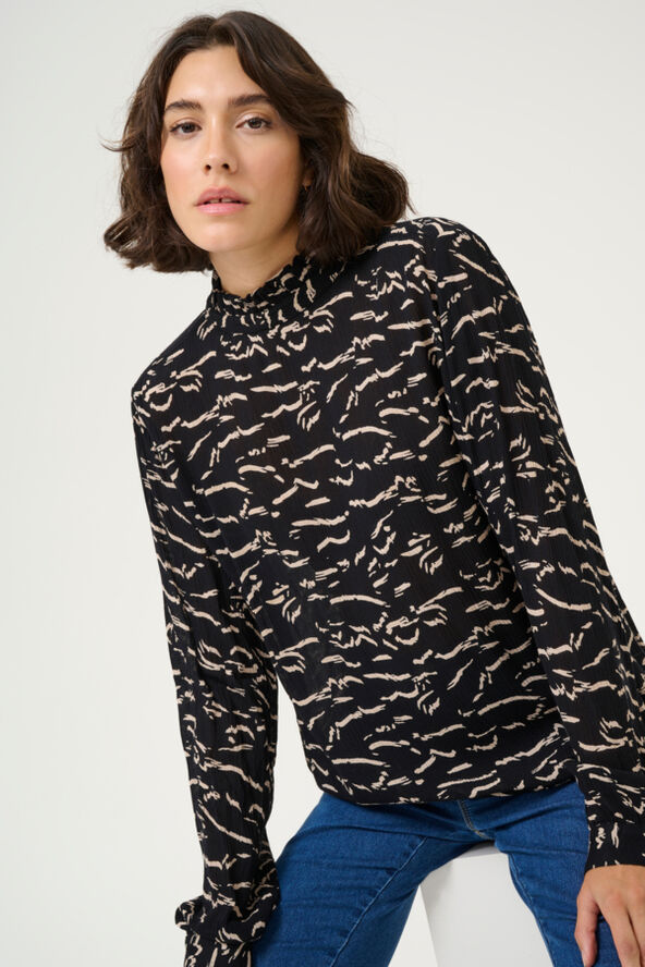 Kaffe KAluna Blouse Black/beige abstract print
