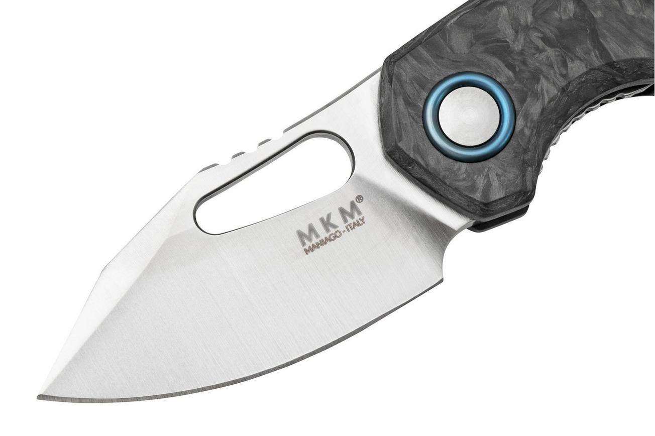 MKM Isonzo FX03M-3CM Clip Point Marble Carbon Fiber zakmes, Jesper Voxnaes design