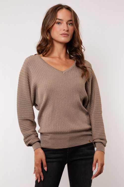 G-maxx - Violetta Knitted Sweater - Grey Brown
