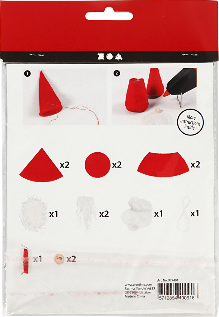 Mini Diy Kit - Næsenisser - H 12 CM - Rød