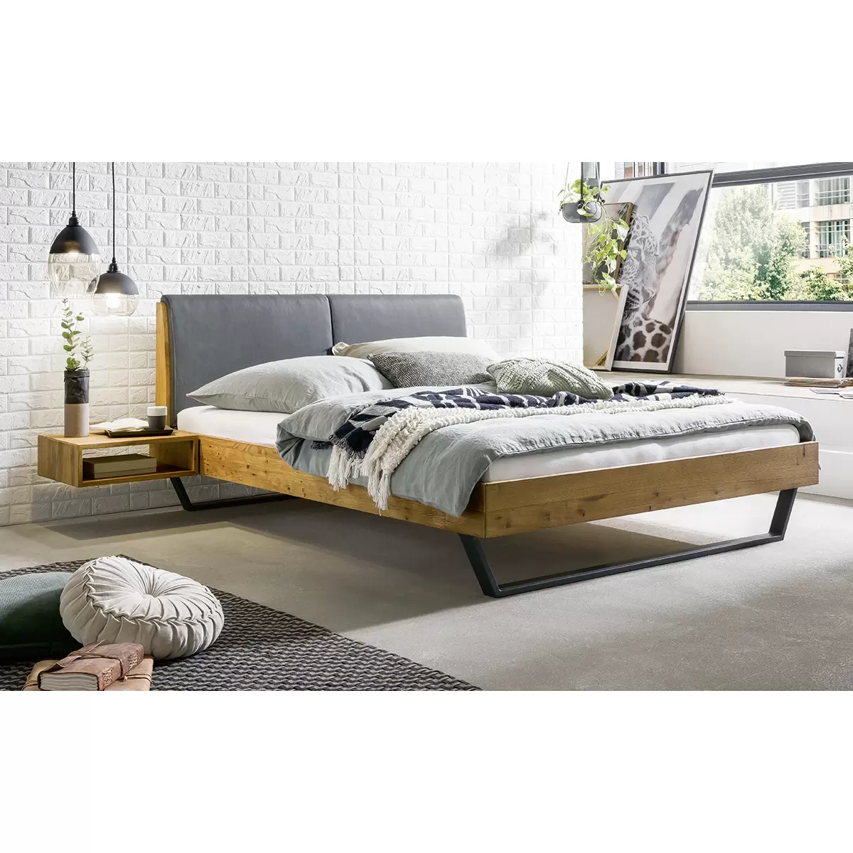 Hasena Bett Pietro 180 x 200 braun,anthrazit