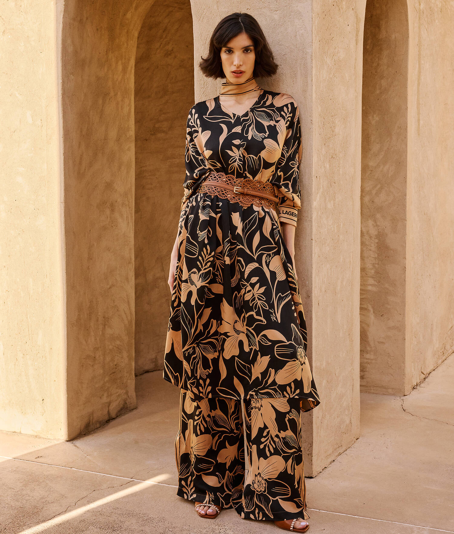 ROBE KAFTAN - All Over Orchid Print