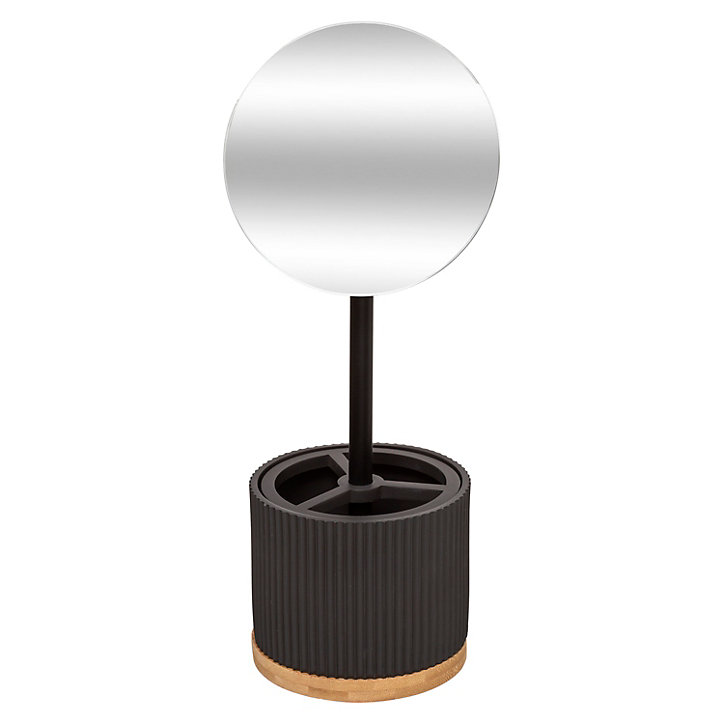 Miroir grossissant avec pot organiseur à maquillage Modern charbon