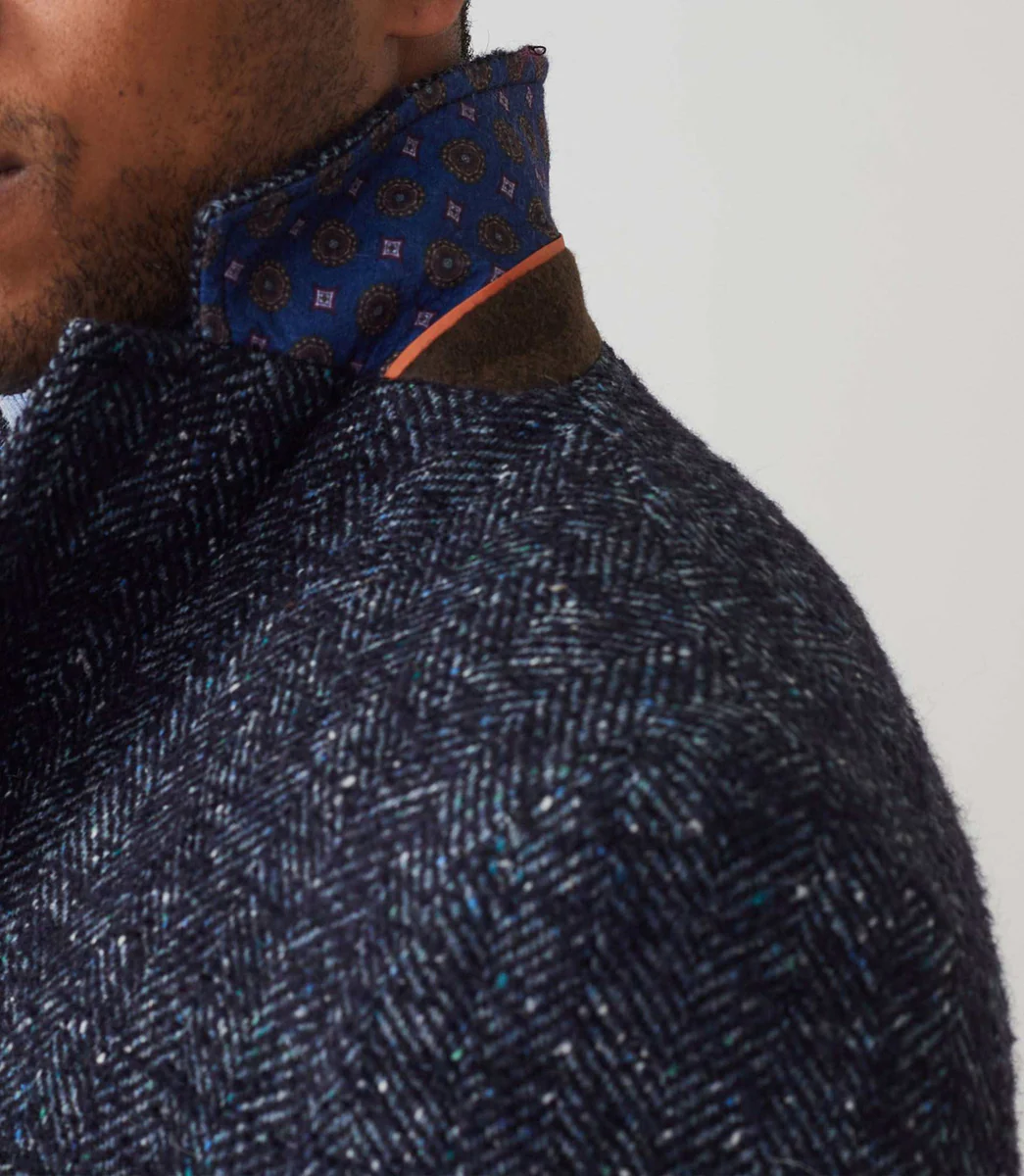Manteau ville motif chevron bleu 