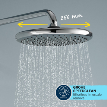 Grohe Douchesysteem Vitalio Start 250 met omstelling Rond, Max. 8,0L/M Bij 3 Bar Chroom - hartafstand kraan 15 cm
