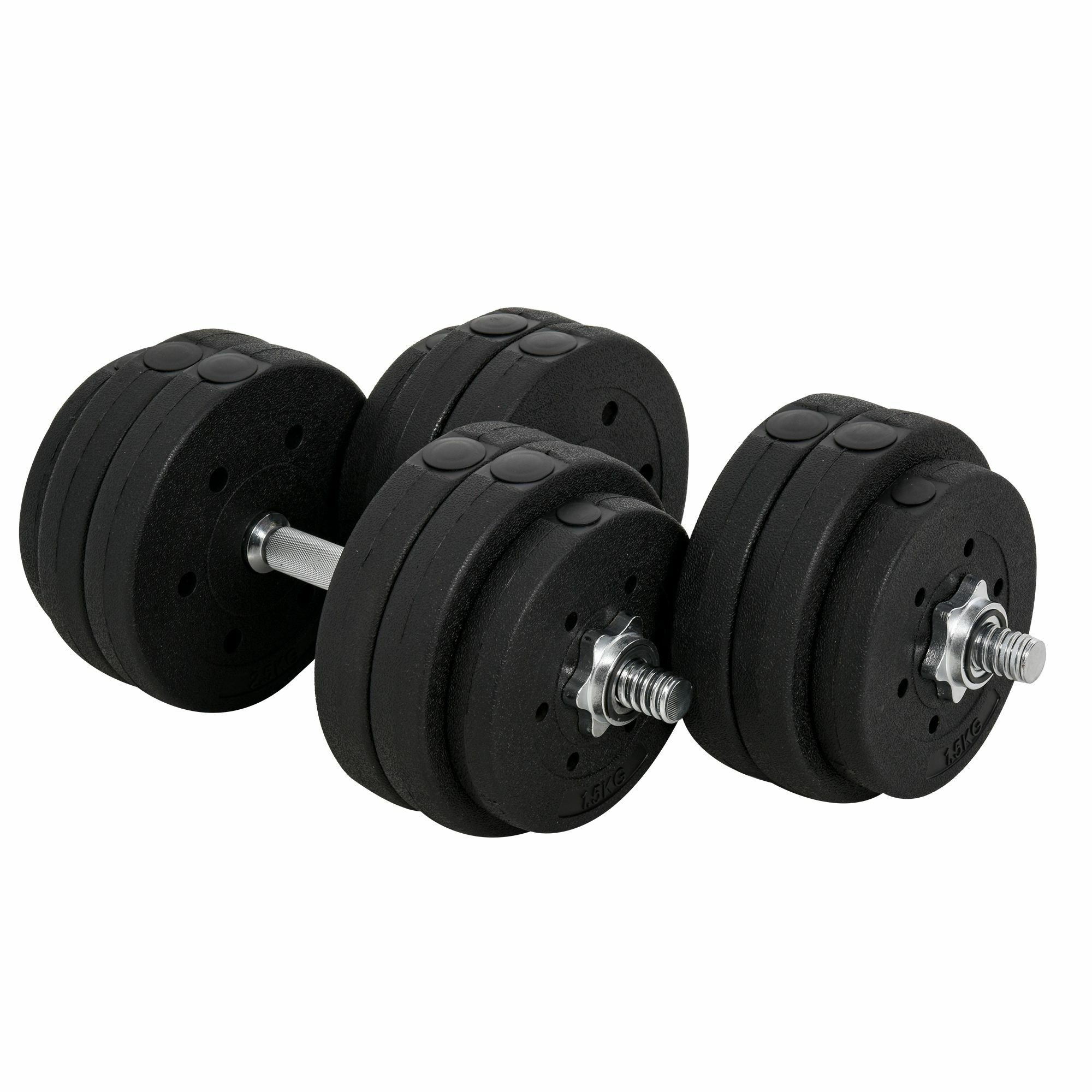 HOMCOM Kurzhantel Set 30 kg schwarz 43 x 18 x 7,5 cm