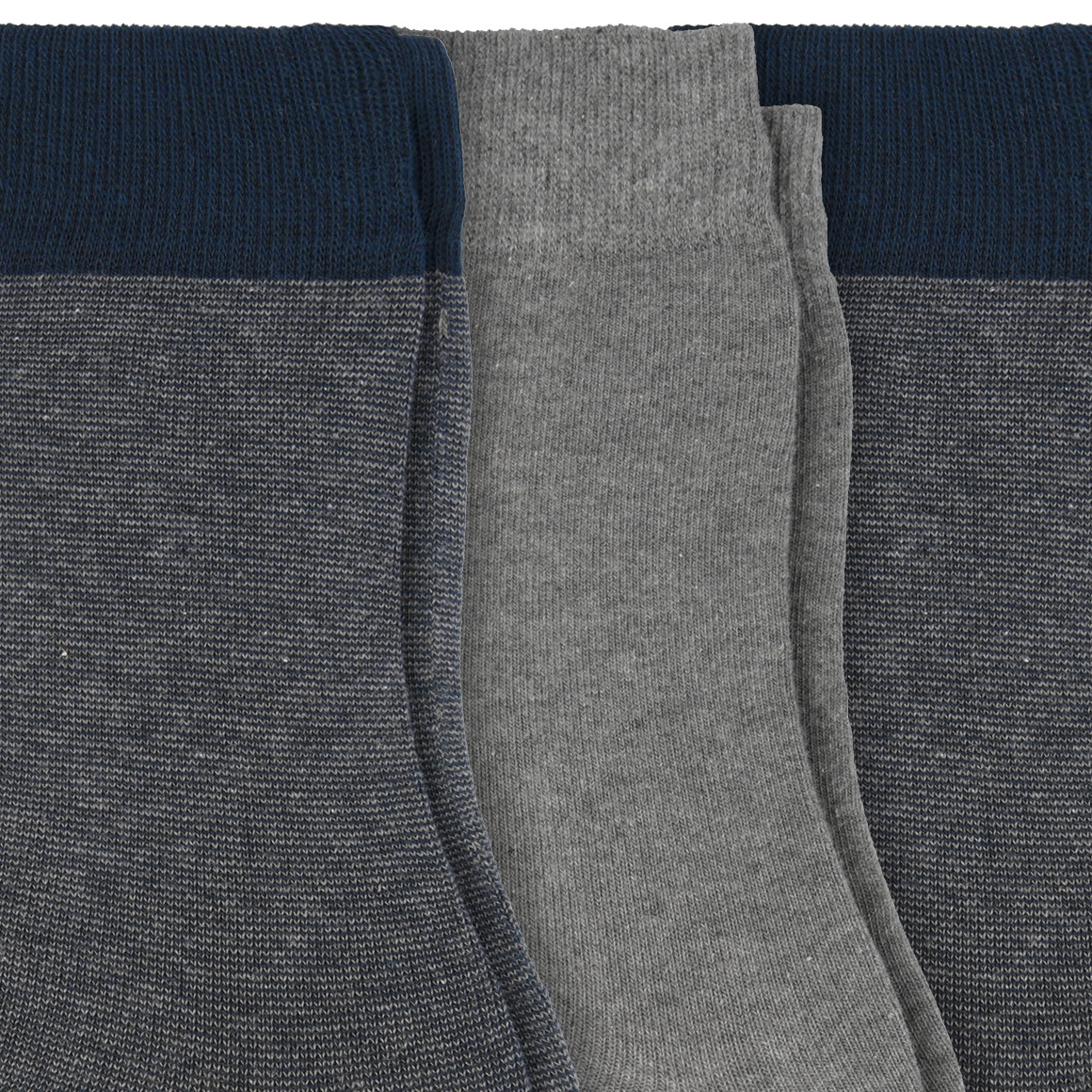 VanVaan 3 Paar Herren Socken im Muster-Mix grau / dunkelblau
