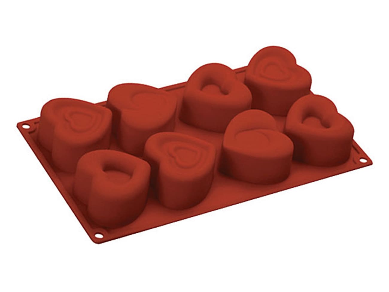 Moule silicone - 8 coeur mixtes - 30 x 17 cm - Pavoni