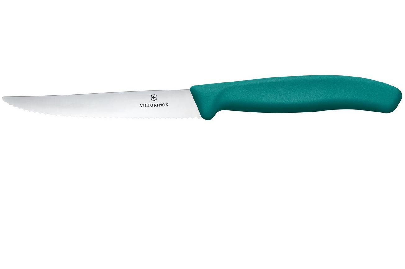 Victorinox Swiss Classic Steak & Pizza Knife 6.7234.C1 Wavy, Green, gekarteld steakmes