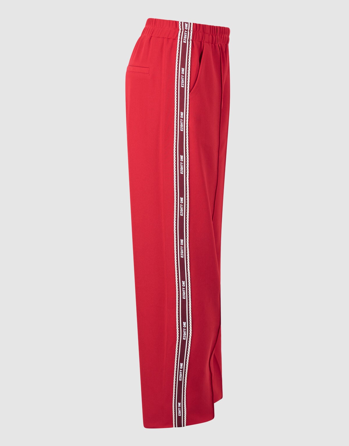 Tape Wide Leg Fit Broek Rood