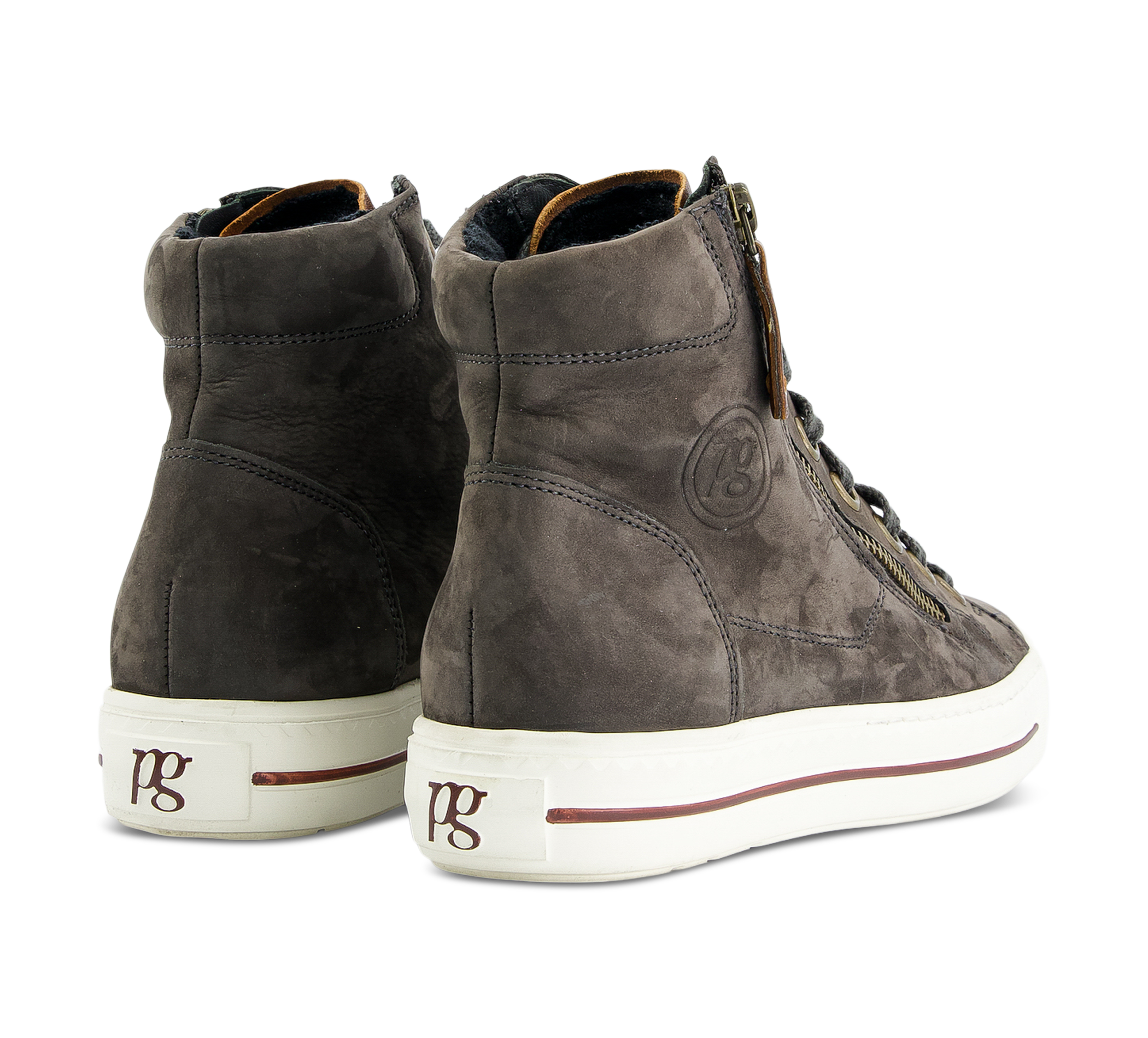 Paul Green Schnürstiefel Leder grau