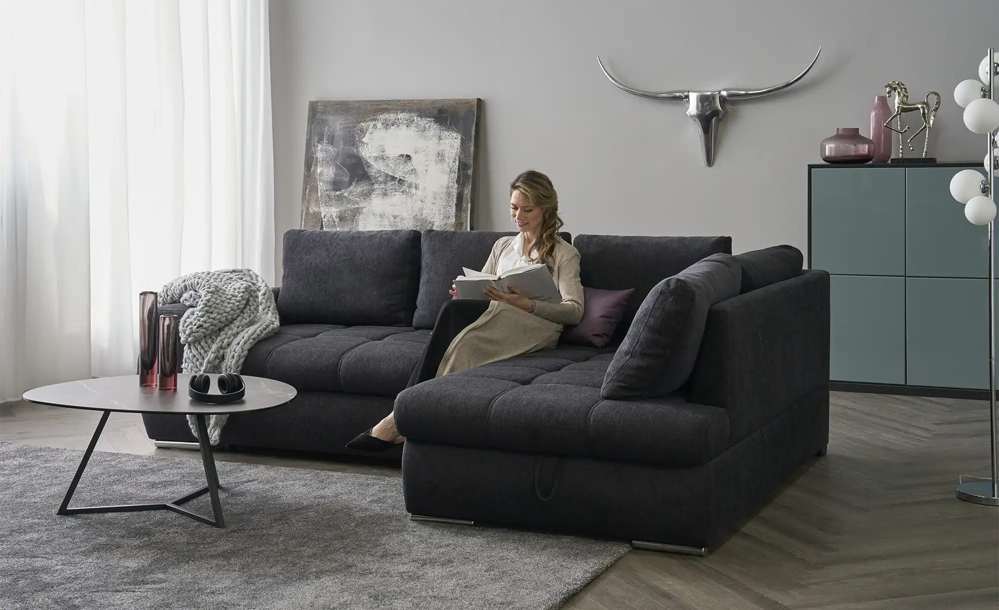 switch Ecksofa aus Flachgewebe Sky