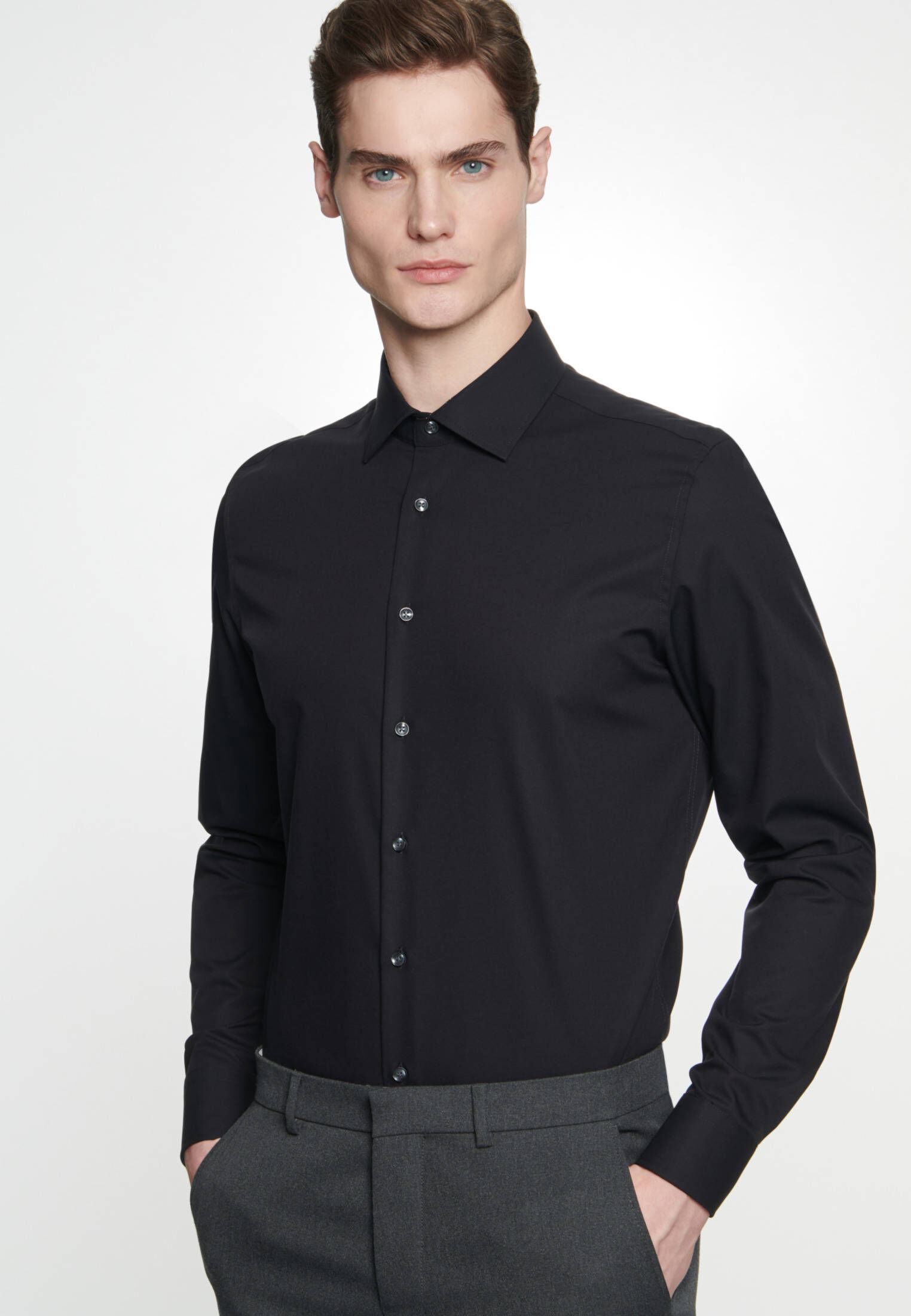 Seidensticker| Herren Hemd Slim Fit Langarm