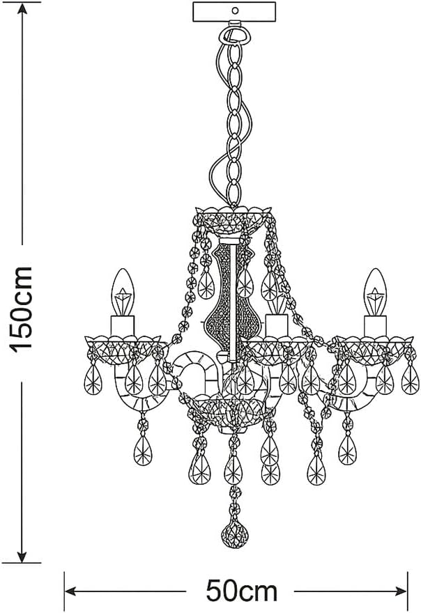 Kronleuchter Kristall Deckenlampe Hängeleuchte Lüster Esszimmerleuchte Wohnzimmerlampe, Metall Acryl gold, 5 flammig E14 Fassungen, DxH 48x150 cm