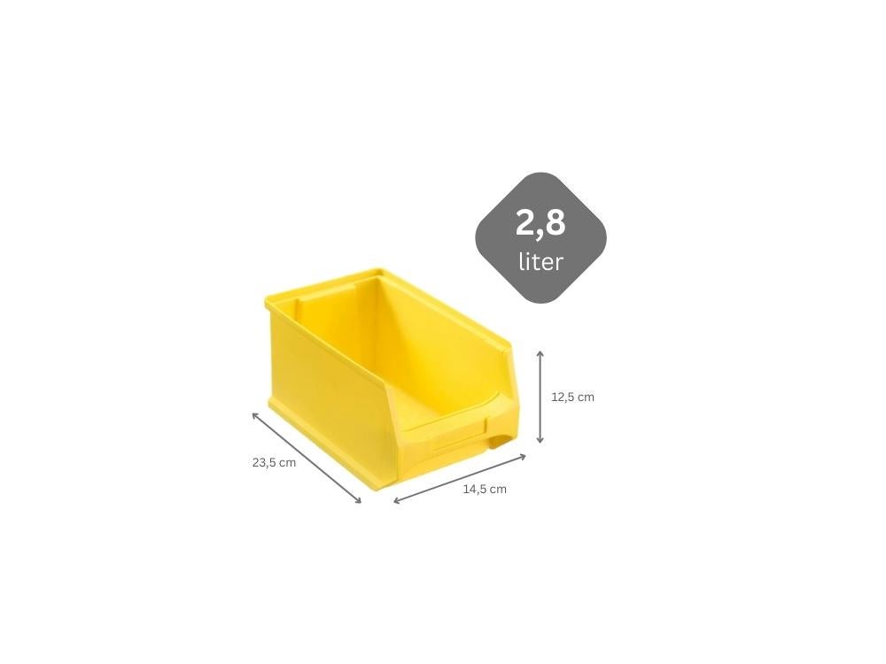 PROREGAL Gele Opbergdoos 3,0 HxBxD 12,5 x 14,5 x 23,5 cm 2,8 liter Opbergcontainer Opbergdoos Opbergdoos Assortiment Sorteercontainer