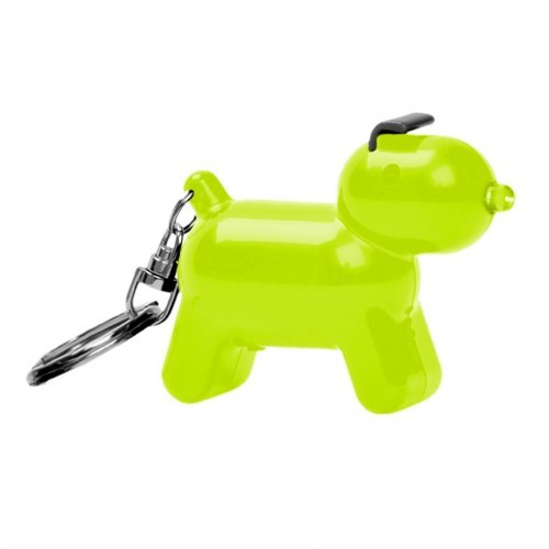 Chaveiro em formato de cachorro com som, verde limão