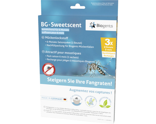 Biogents Sweetscent Muggenval Navulverpakking, 3 stuks, lokstof voor 2 maanden, effectief gedurende 2 maanden