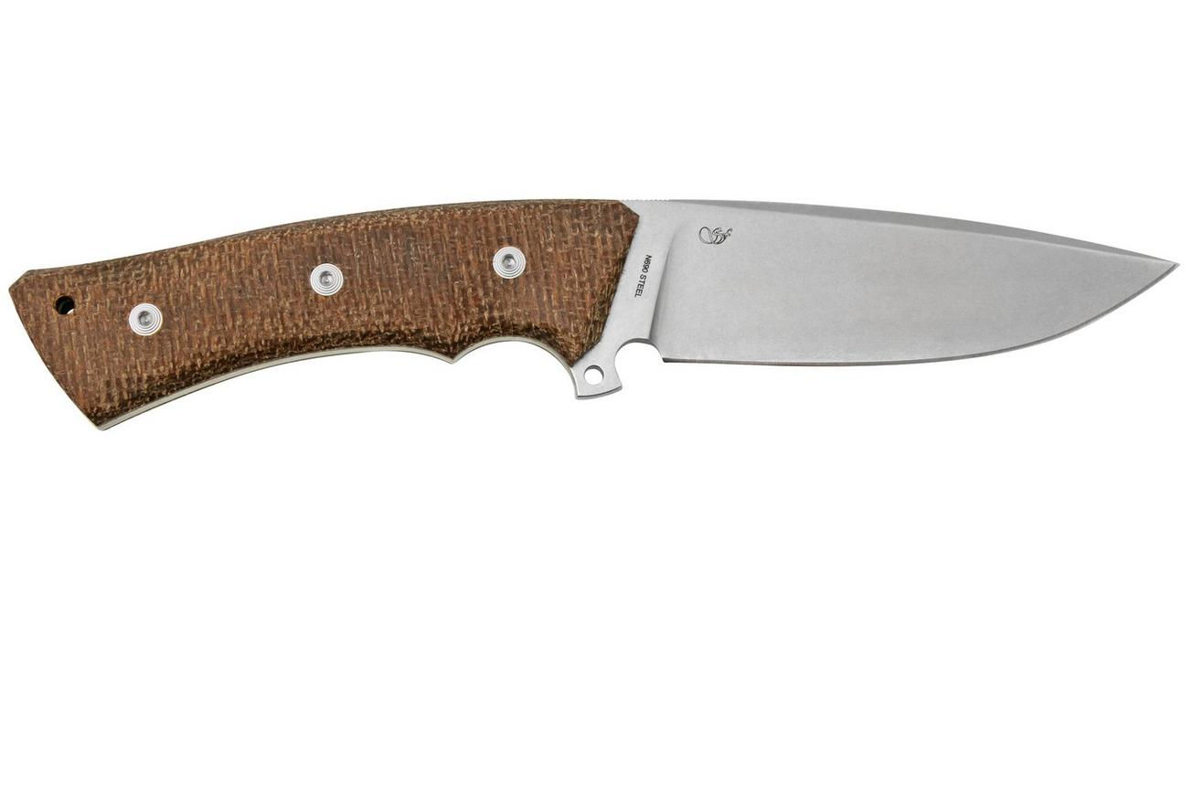 Viper Gianghi V4882IM, N690 Stonewash Brown Micarta, vaststaand mes
