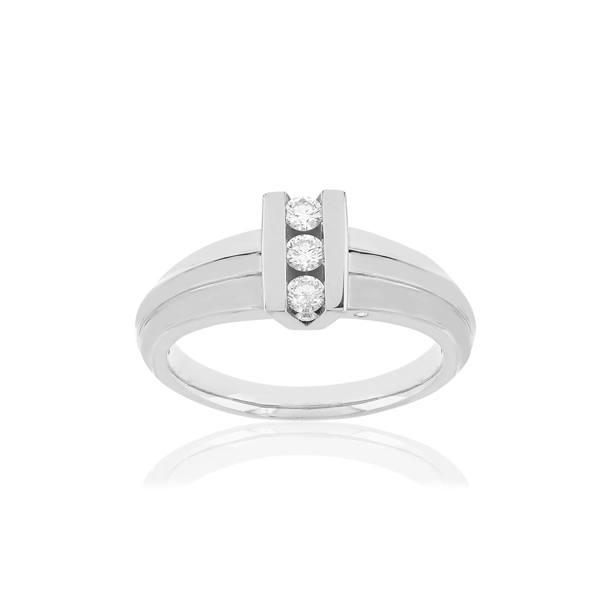 Bague VAN BRILL or blanc 750, diamants.