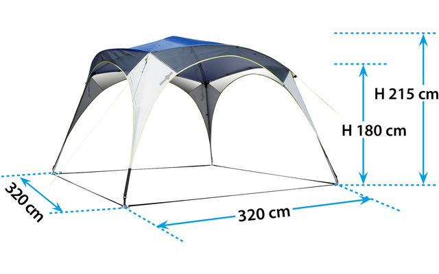 Brunner Diadem Pavillon 320 x 320 cm blau