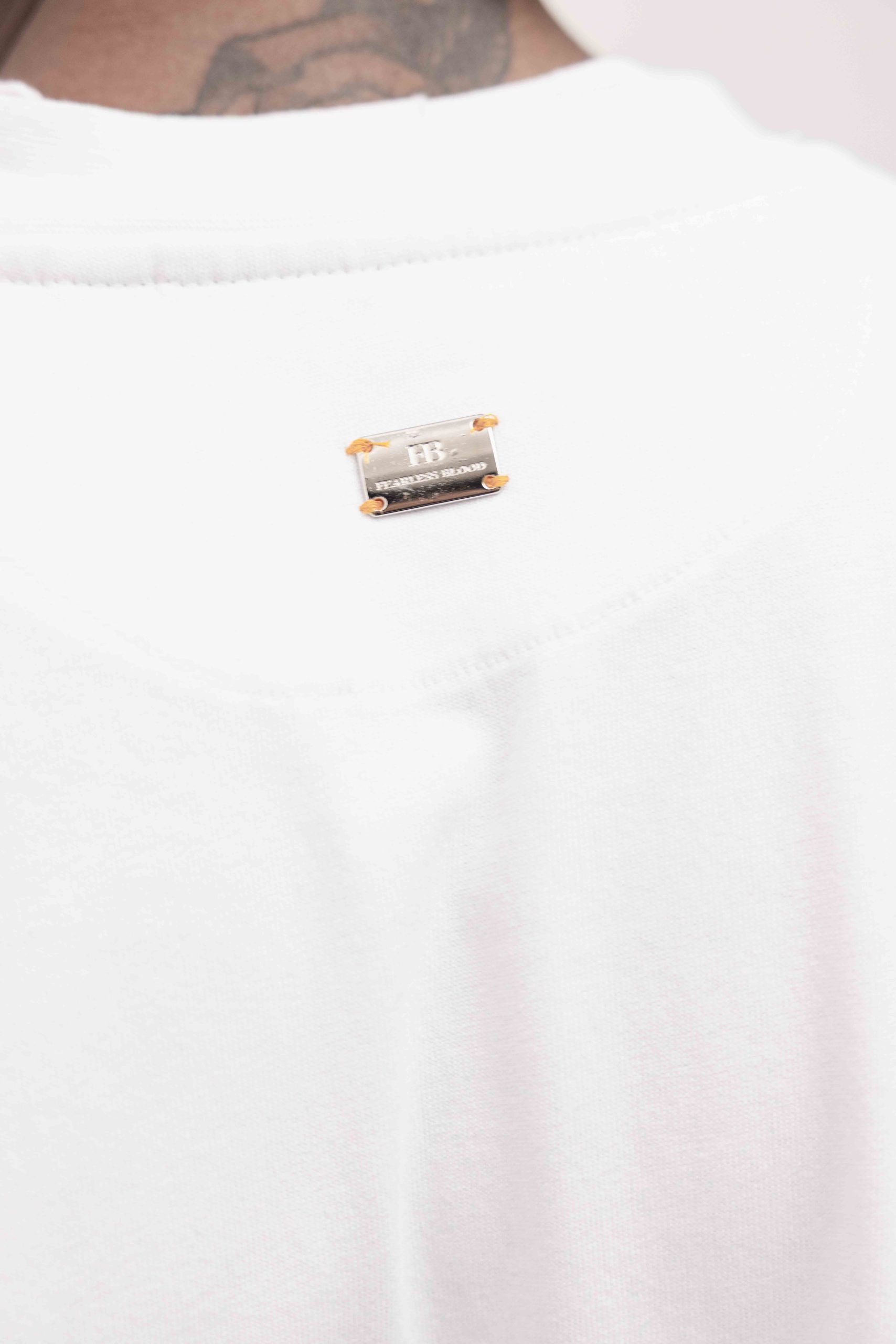 Fearless Blood Logoprint T-Shirt Heren Wit/Groen