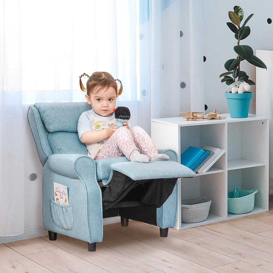 HOMCOM Kindersessel mit Liegefunktion blau