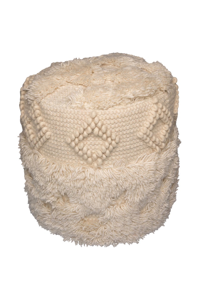 Poefkruk, handgemaakt, naturel, rond, Ø 35 cm