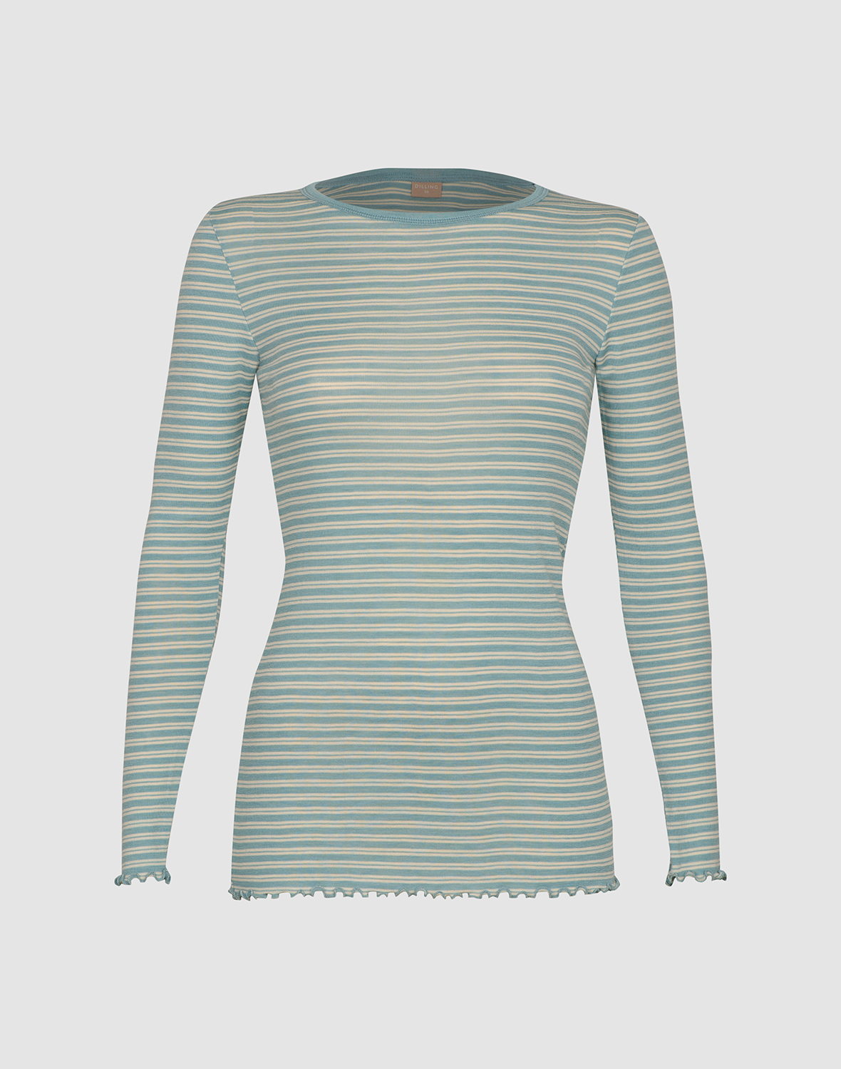 Shirt met ruches van merinowol/zijde voor dames