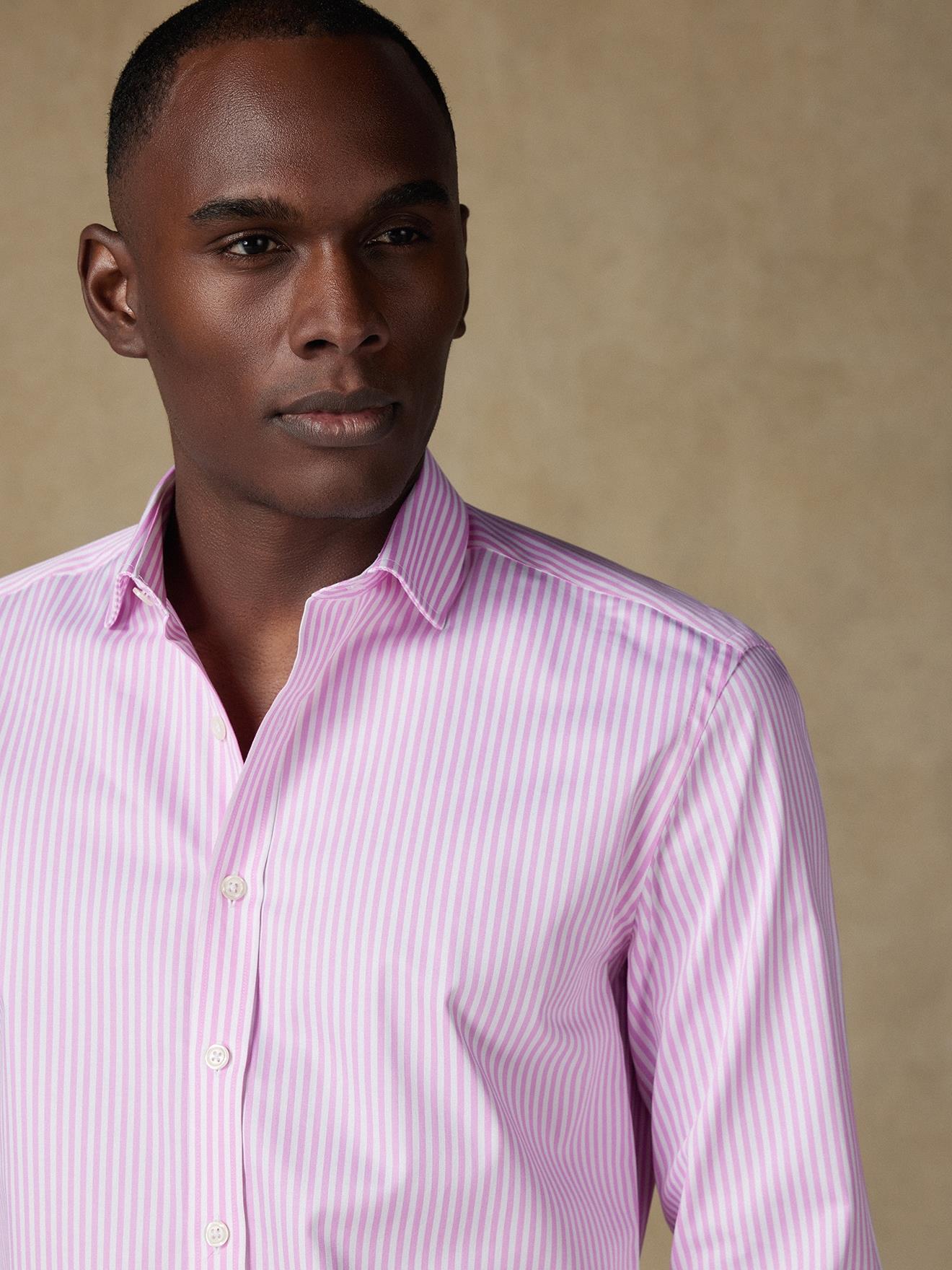 Chemise cintrée Barry à rayures rose