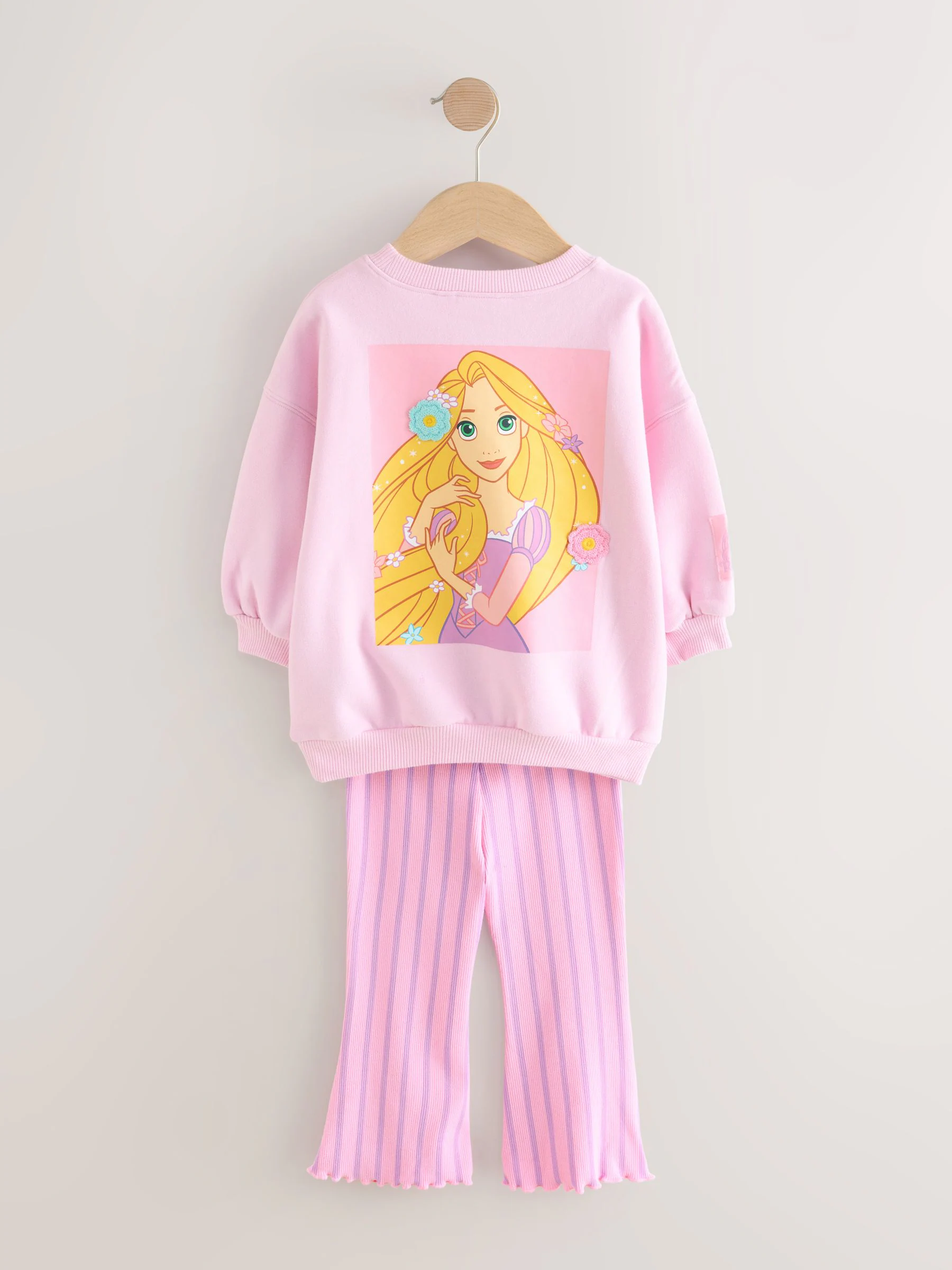 Pink Rapunzel Disney Princess - Set van sweatshirt en uitlopende legging (3mnd -7jr)