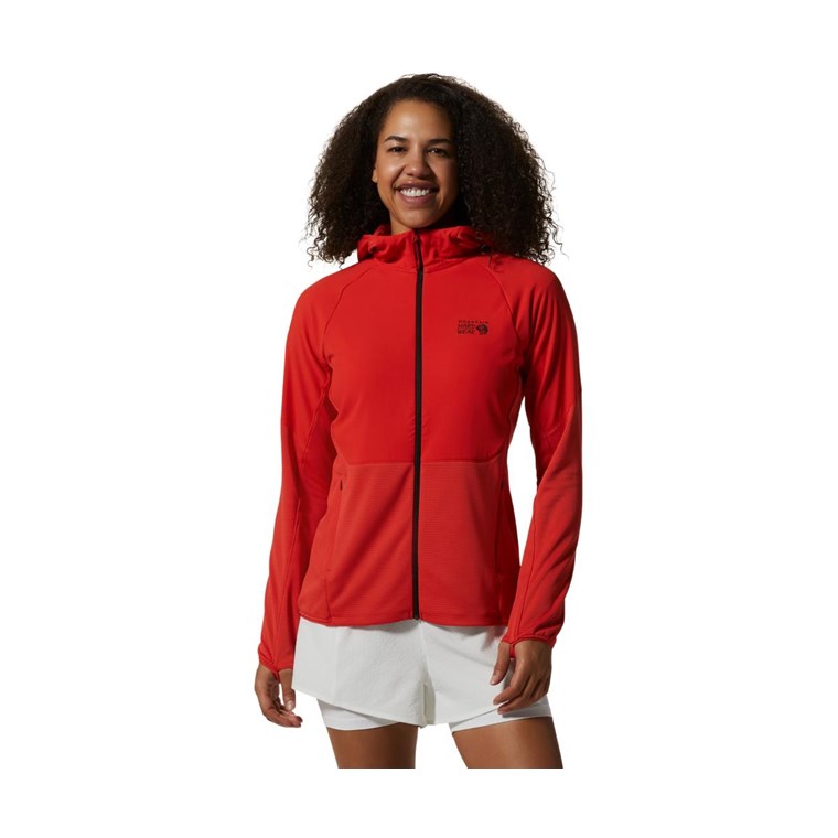 Mountain Hardwear Stratus Range Full Zip Hooded Jacket Women Summit Red