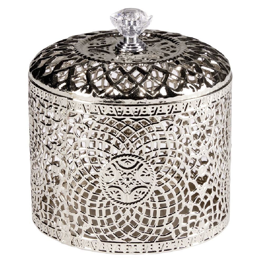 Boîte métal argenté ou doré Ø9xH10cm