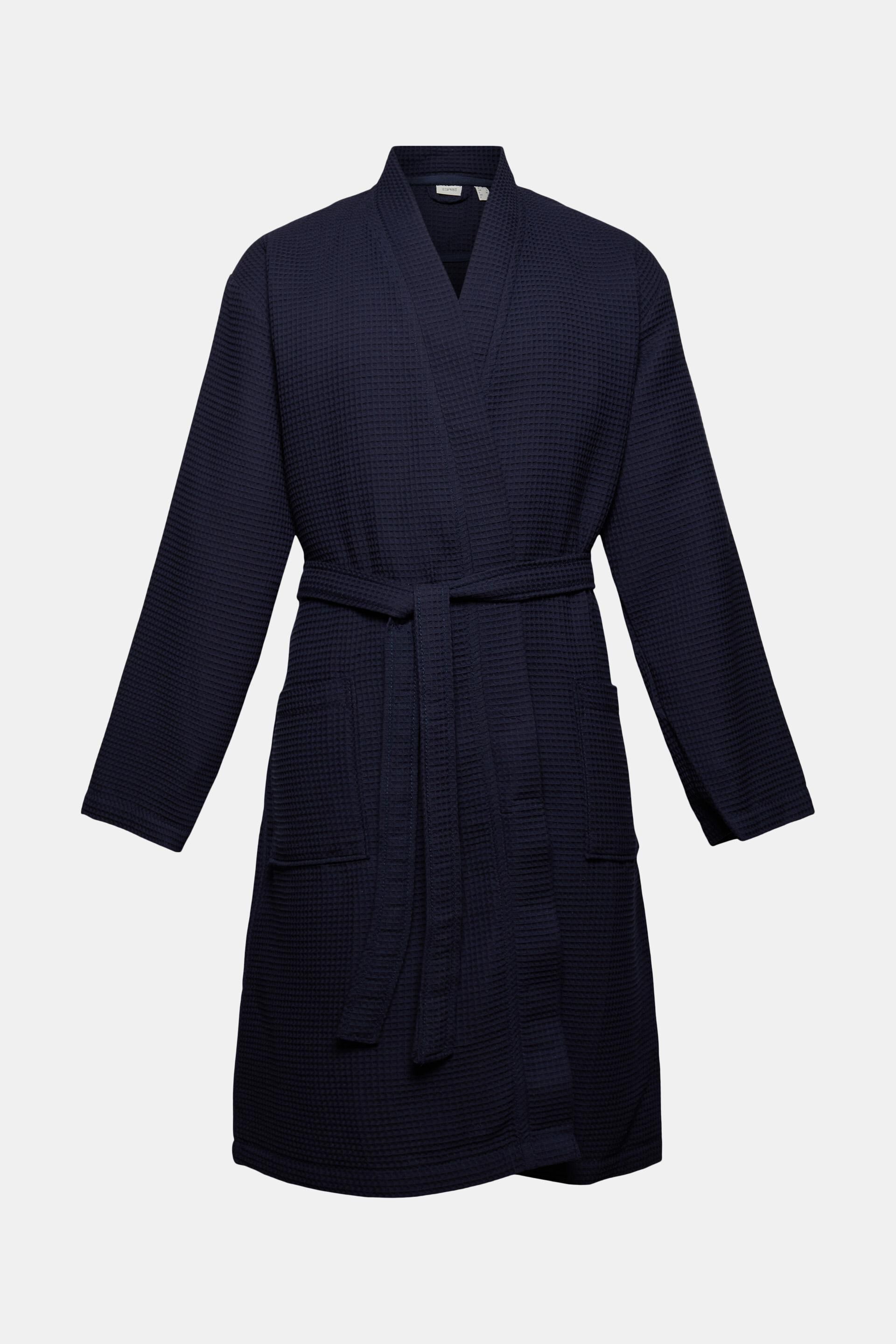 Peignoir pour hommes, en maille piquée gaufrée, coton