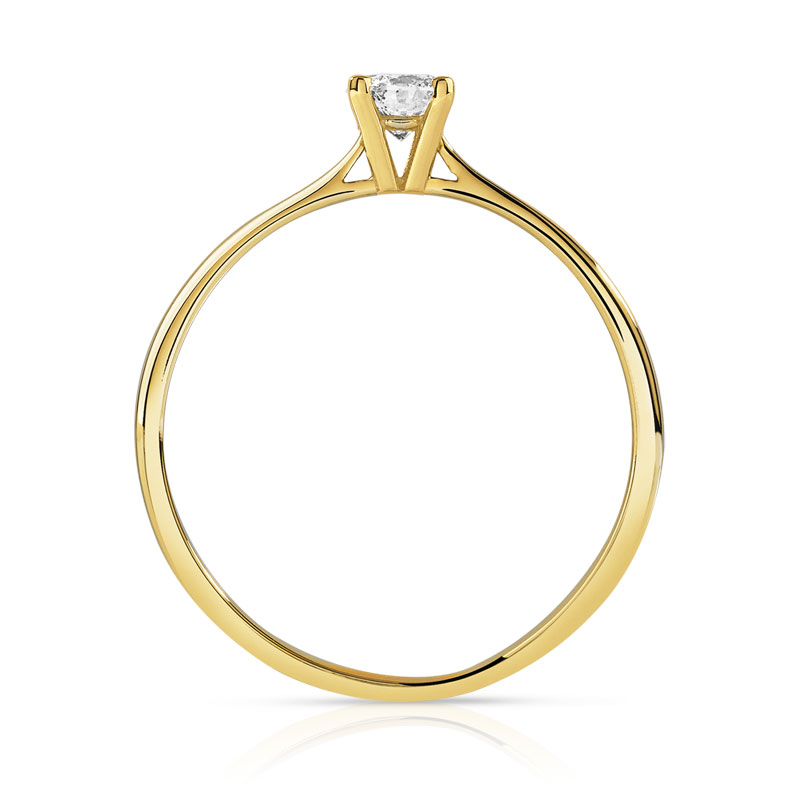 Solitaire or 750 jaune diamant 0,2 carat