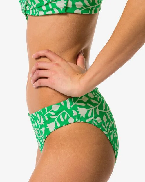 bas de bikini femme taille mi-haute vert