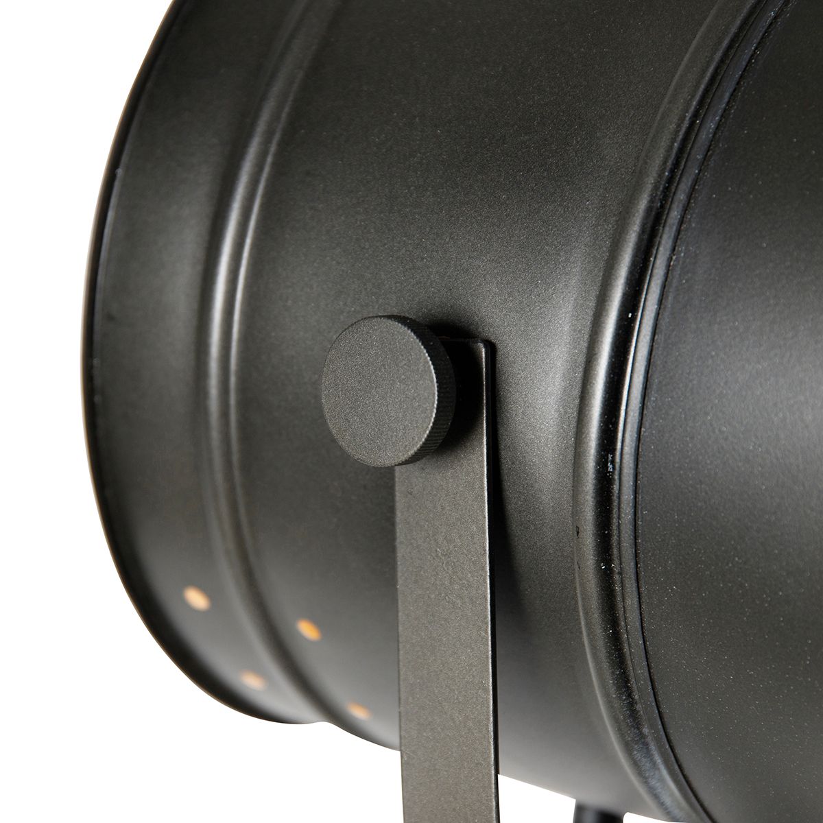 Tripod vloerlamp zwart met hout studiospot - Radient