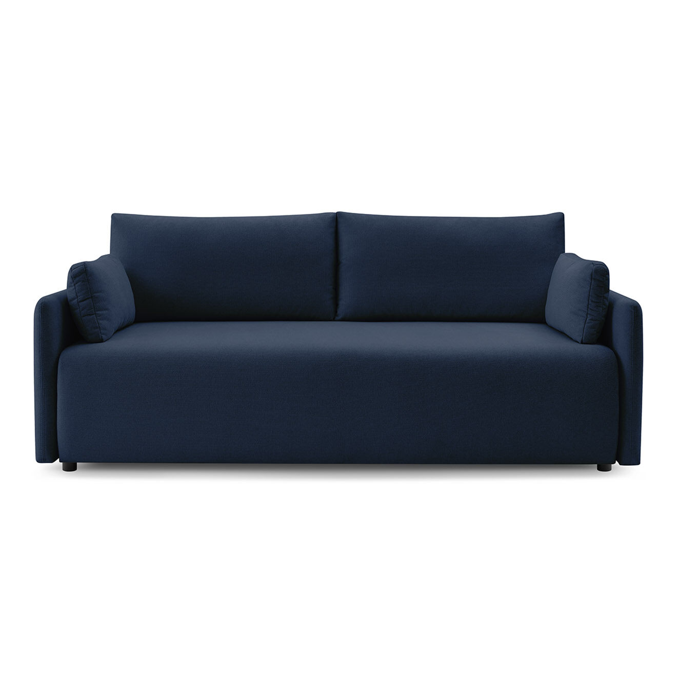 Bobochic Canapé droit convertible coffre marcel tissu lisse bleu foncé - 211x100x86 cm
