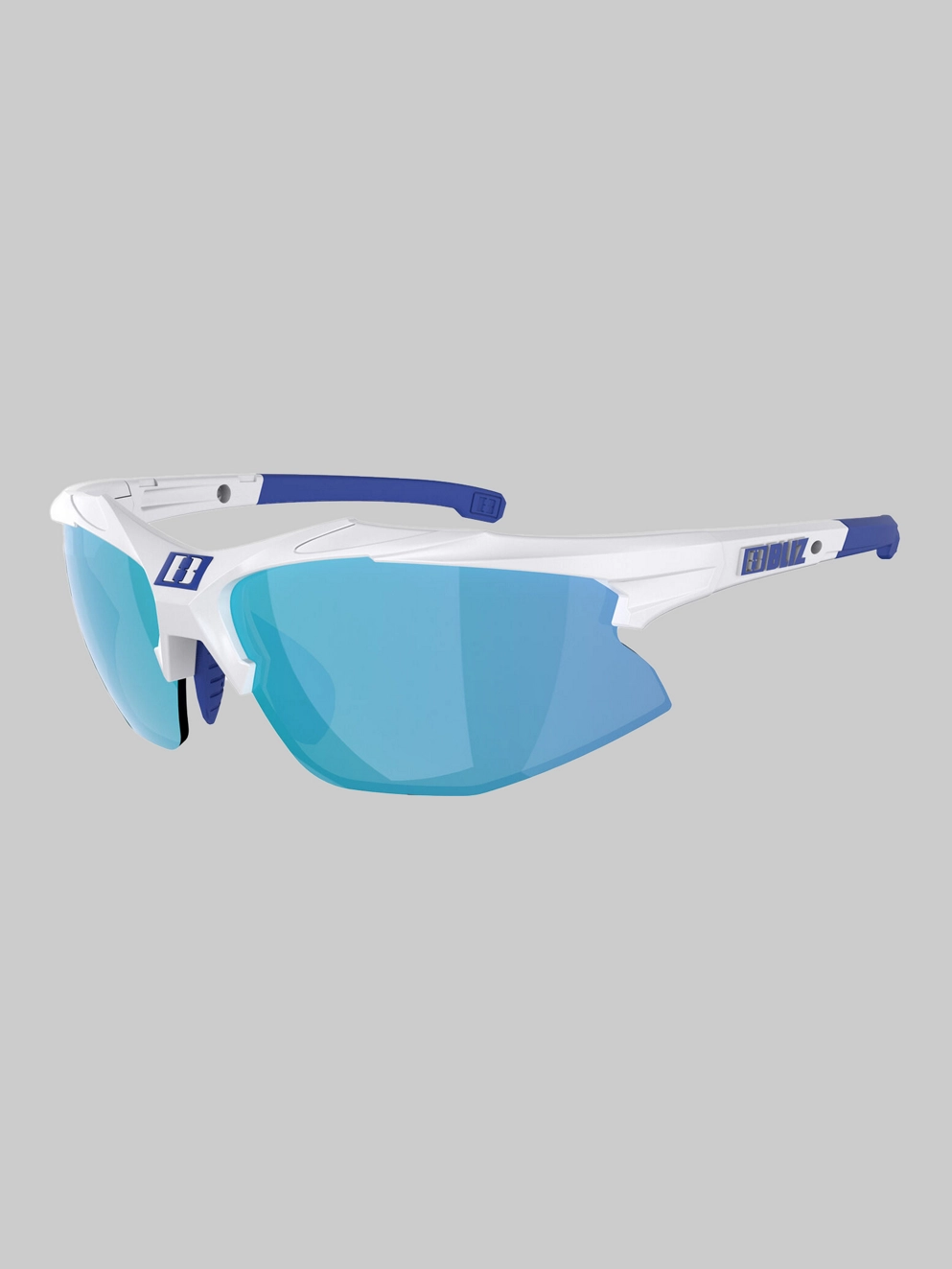 BLIZ Active Eyewear Hybrid Shiny Wht W Ble Lg Sunglasses smke w bl mlt+org a clr