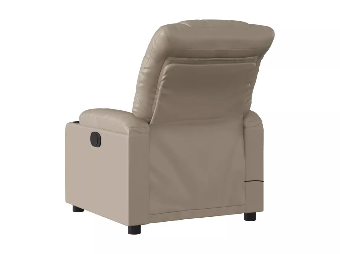 Fauteuil massant inclinable électrique cappuccino similicuir