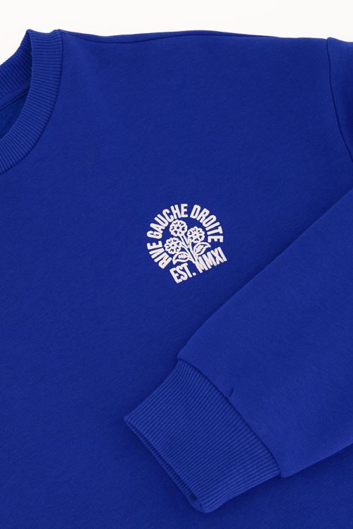 Blauwe sweater rive gauche droite