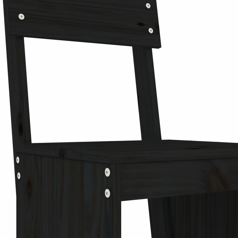 Ensemble de bar de jardin 9 pcs noir bois de pin massif