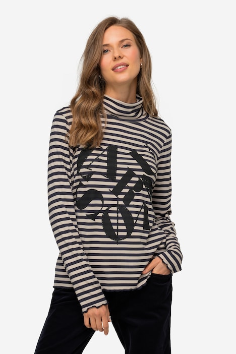 Ringelshirt, Laurason Motiv, Rollkragen, Langarm