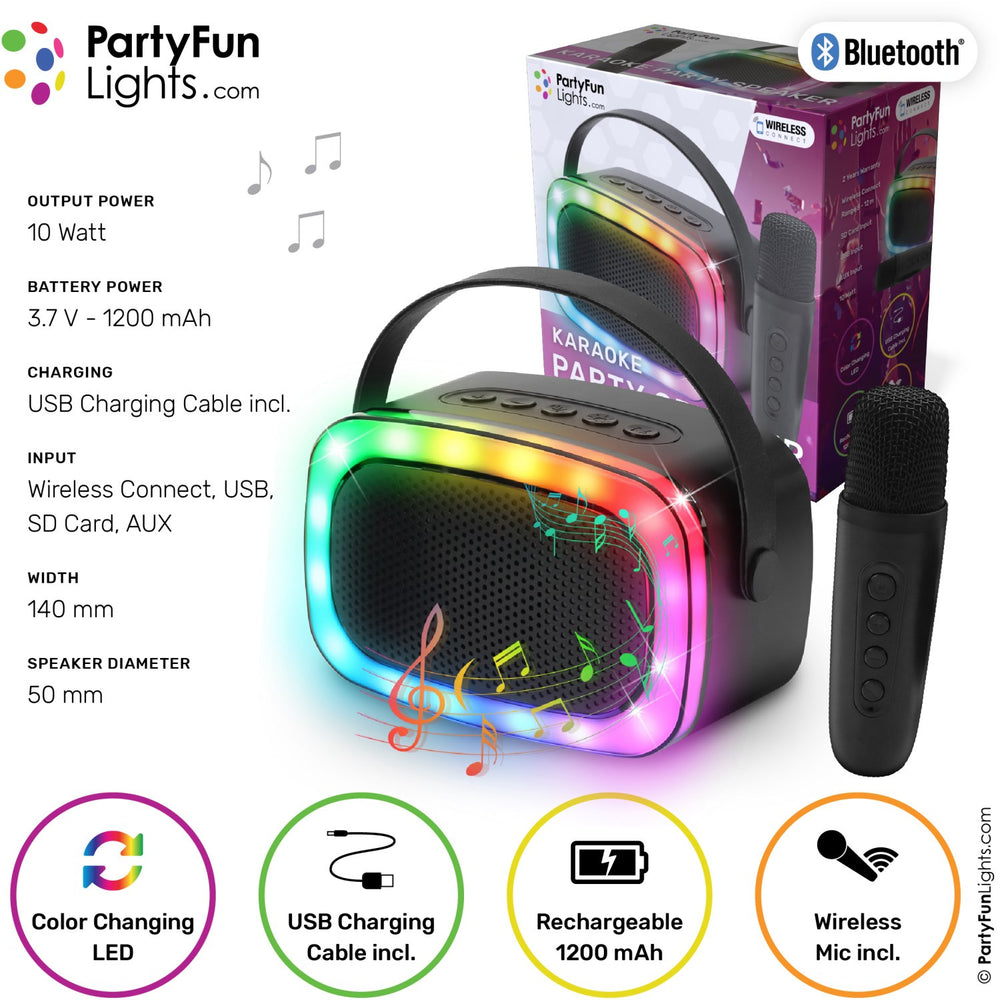 Køb Party Funlight Mini Karaoke Højttaler Med Trådløs Mikrofon