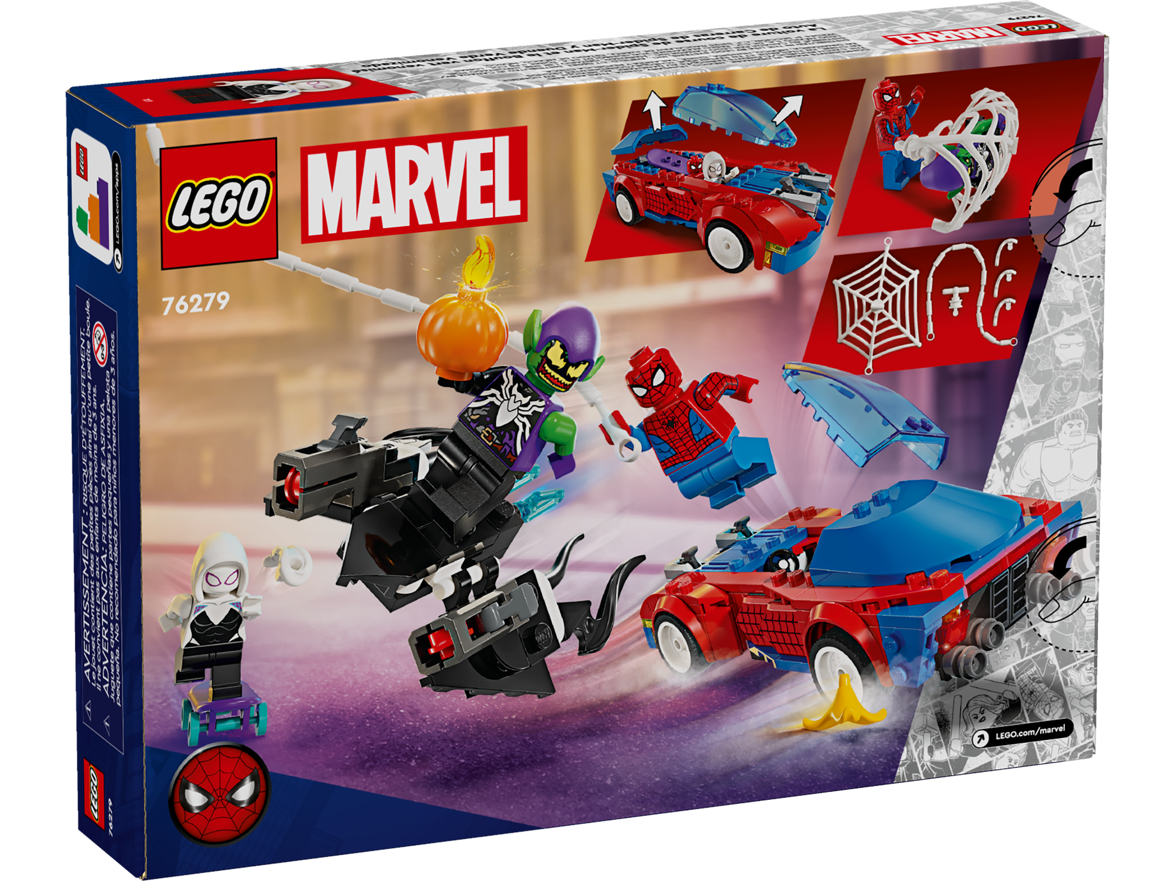 Carro de corrida do Homem-Aranha contra o Duende Verde Venomizado 76279