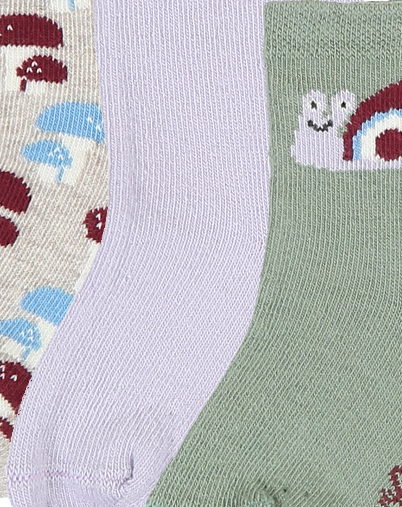 Socken SCHNECKE 3er-Pack in hell flieder/grün