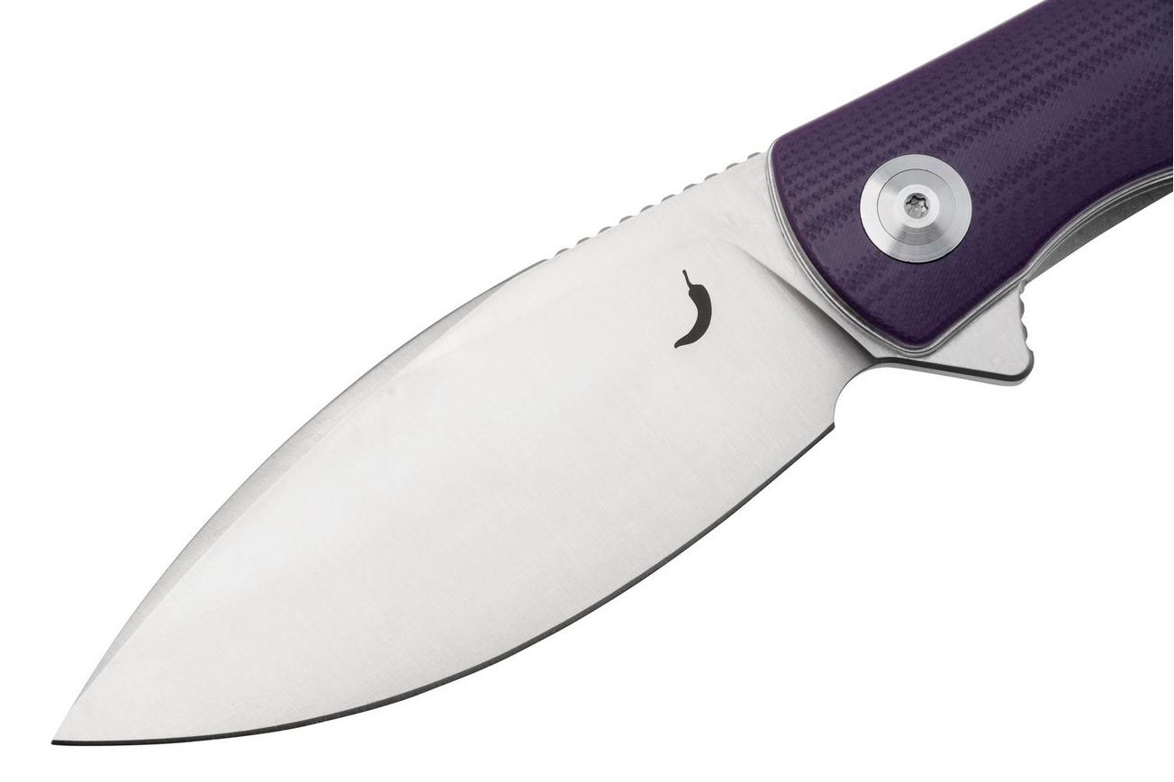 Trollsky Knives Mandu XL MT006-XL Satin D2, Purple G10 zakmes