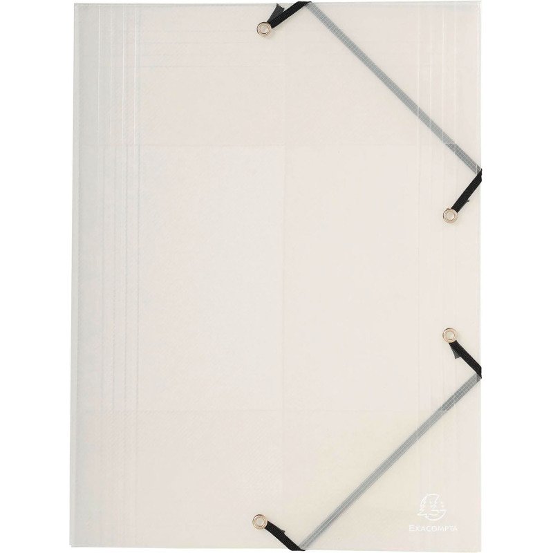 Chemise à élastique 3 rabats plastique Exacompta Crystal Colours 32 x 44 cm dos 3,5 cm couleurs assorties